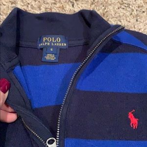 Ralph Lauren neck zip sweater boys size 6.